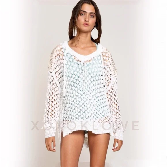 POL Pure White Hooded Summer Sweater - Picture 4 of 14